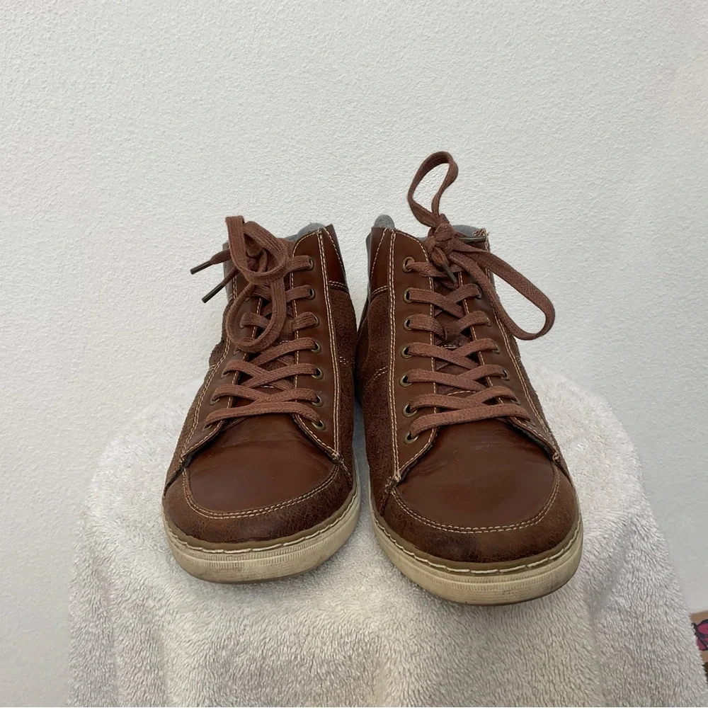 Sonoma Men's Wool Blend Brown Lace Up Ankle Boots Size 10.5 Fall Casual
